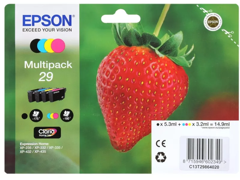 Multipack Cartucce Originali Epson T298640 29 (Nero e Colori Conf. 4) Multipack Cartucce Originali Epson T298640 29 (Nero e Colori Conf. 4)