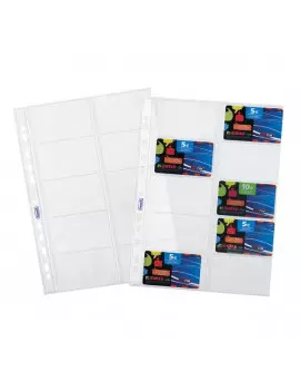 Buste a Foratura Universale Porta Cards Favorit - 22x30 cm - Liscia Alto Spessore - 100460075 (Trasparente Conf. 10)