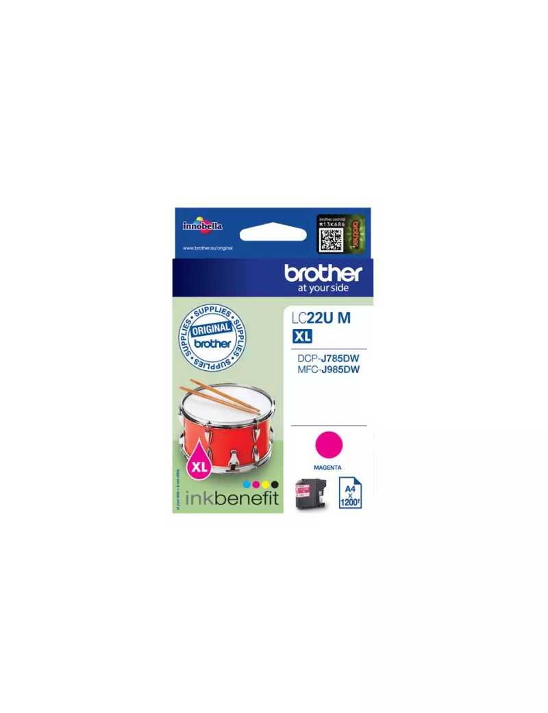 Cartuccia Originale Brother LC22UM (Magenta 1200 pagine)