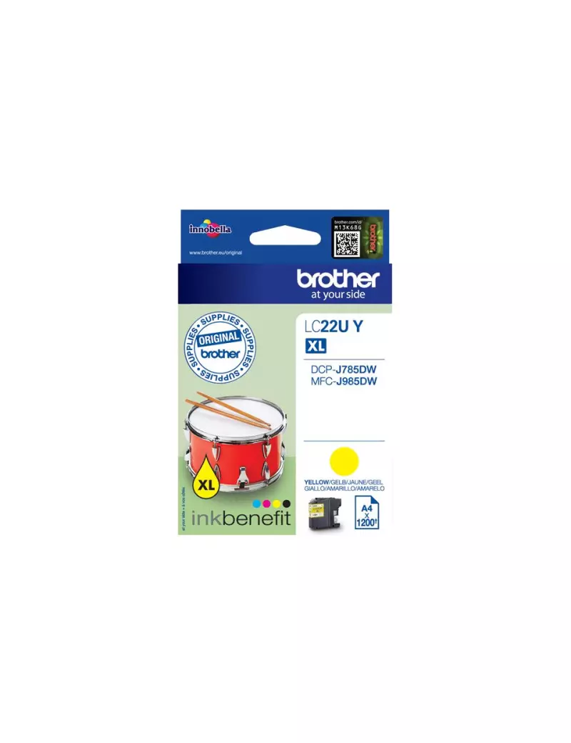Cartuccia Originale Brother LC22UY (Giallo 1200 pagine) Cartuccia Originale Brother LC22UY (Giallo 1200 pagine)