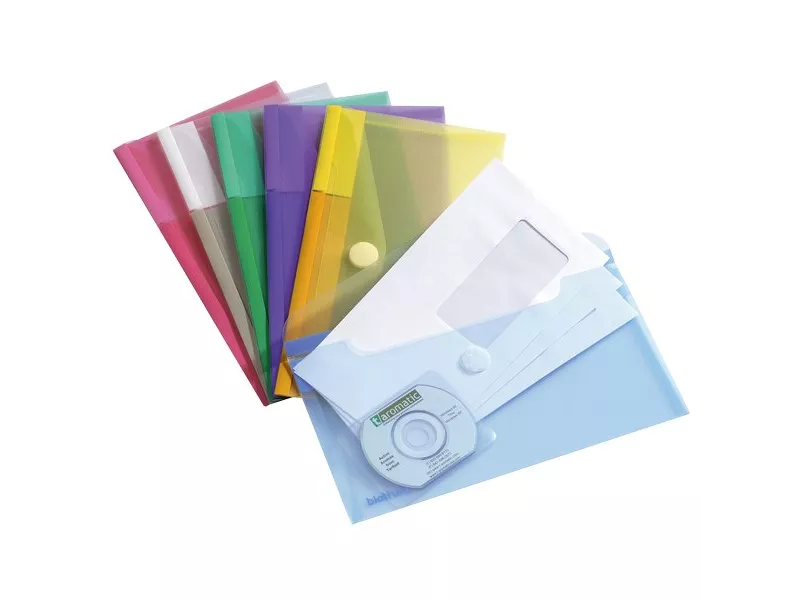 Buste con Bottone in Velcro Tarifold - 26x14,5x13,2 cm - Assortiti (Conf. 6