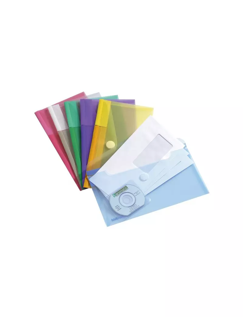 Buste con Bottone in Velcro Tarifold - 26x14,5x13,2 cm - Assortiti (Conf. 6 Buste con Bottone in Velcro Tarifold - 26x14,5x13,2 cm - Assortiti (Conf. 6