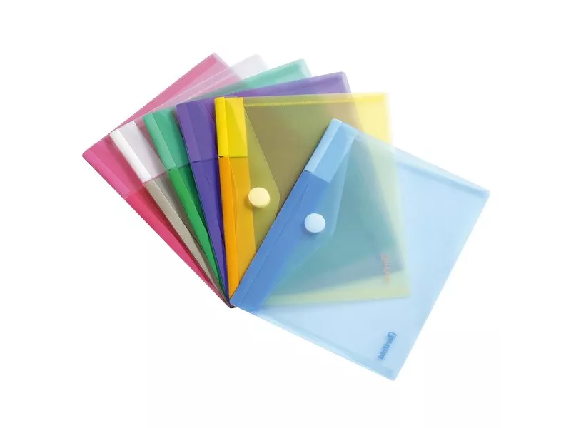 Buste con Bottone in Velcro Tarifold - A5 - Assortiti (Conf. 6 Buste con Bottone in Velcro Tarifold - A5 - Assortiti (Conf. 6