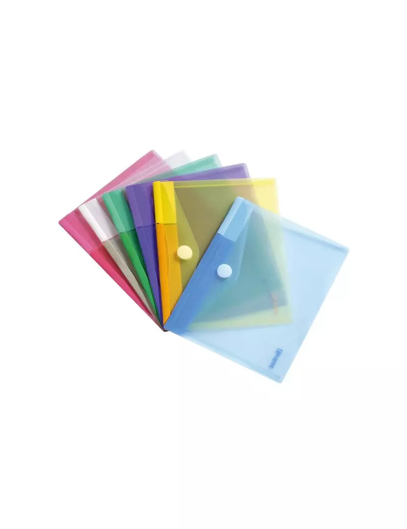 Buste con Bottone in Velcro Tarifold - A5 - Assortiti (Conf. 6 Buste con Bottone in Velcro Tarifold - A5 - Assortiti (Conf. 6