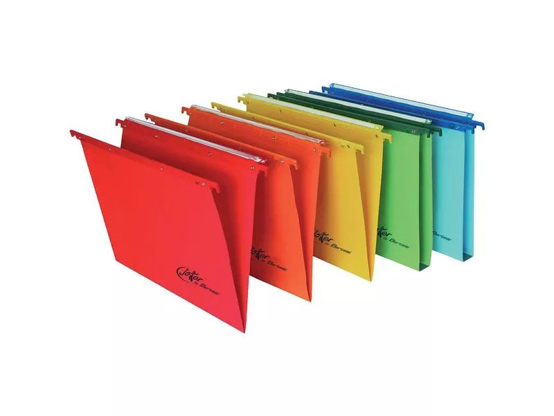 Cartelle Sospese Linea Joker Bertesi - per Armadio - 33 cm - V - Rosso - 414 F Link -A4 (Conf. 25)