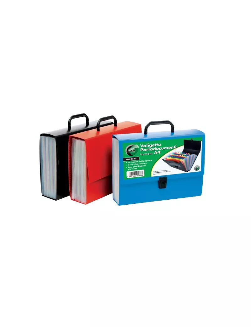 Portadocumenti 25 Tasche Lebez - Blu Nero Rosso Portadocumenti 25 Tasche Lebez - Blu Nero Rosso
