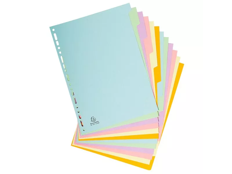 Divisori in Cartoncino Riciclato Forever® Exacompta - 220 g/mq - A4 Maxi - 12 Divisori in Cartoncino Riciclato Forever® Exacompta - 220 g/mq - A4 Maxi - 12