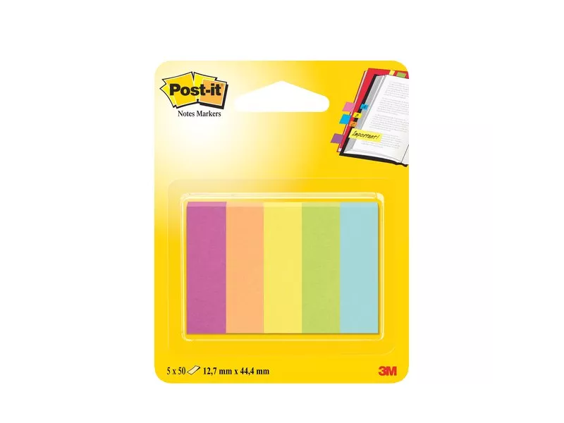 Segnapagina Post-it® Notes Markers in Carta Post-it - 12,7x44,4 mm (Conf. 5)
