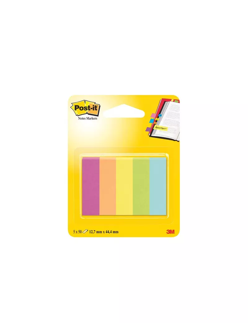 Segnapagina Post-it® Notes Markers in Carta Post-it - 12,7x44,4 mm (Conf. 5)