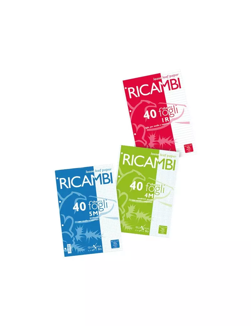 Ricambi Bianchi per Quaderni Pigna - A4 - Quadretti 4M senza Margini (Conf. 40) Ricambi Bianchi per Quaderni Pigna - A4 - Quadretti 4M senza Margini (Conf. 40)