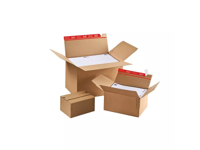 Scatole Automontanti Colompac - Avana - 30,4x21,6x13 -22 cm - 31,2x22,3x14 -22,4 cm (Conf. 10)