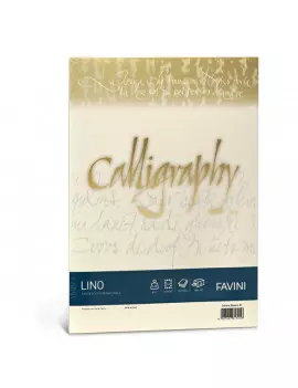 Fogli Calligraphy Effetto Lino Favini - A4 - 200 g - A69Q614 (Avorio Conf. 50)