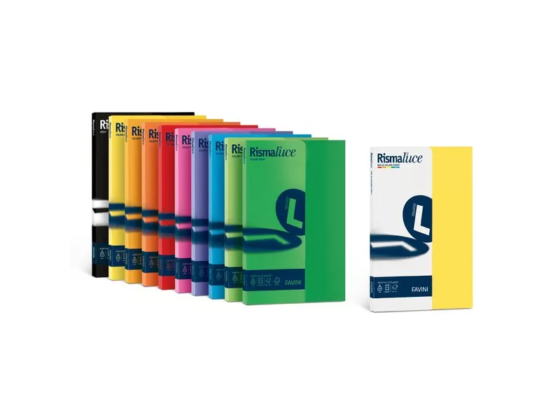 Cartoncino Rismaluce Favini - Colori Forti - A3 - 200 g - 8 Colori Assortiti (Risma 125) Cartoncino Rismaluce Favini - Colori Forti - A3 - 200 g - 8 Colori Assortiti (Risma 125)