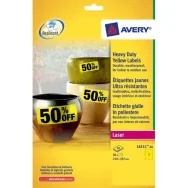 Etichette in Poliestere Avery - Laser - Giallo - 210x297 cm - 1 - L6111 -20 (Conf. 20)