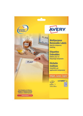 Etichette Adesive Rimovibili Avery - 210x297 mm - L4735REV-25 (Bianco Conf. 25)
