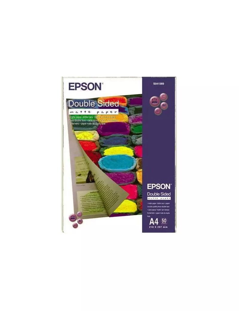 Carta Speciale Epson C13S041569 - Fronte e Retro - Opaca - 178 g - A4 - Inkjet (Conf. 50) Carta Speciale Epson C13S041569 - Fronte e Retro - Opaca - 178 g - A4 - Inkjet (Conf. 50)