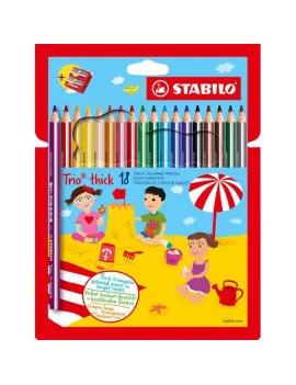 Matite Colorate Trio Maxi Stabilo - 4,2 mm (Assortiti Conf. 18)