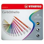Scatola in Metallo Matite Colorate CarbOthello Stabilo (Conf. 24)