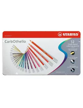 Scatola in Metallo Matite Colorate CarbOthello Stabilo (Conf. 12)