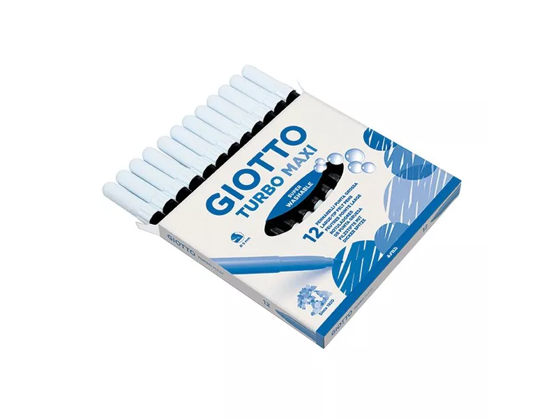 Pennarelli Turbo Maxi Giotto Punta Larga - 1-3 mm - Nero (Conf. 12)