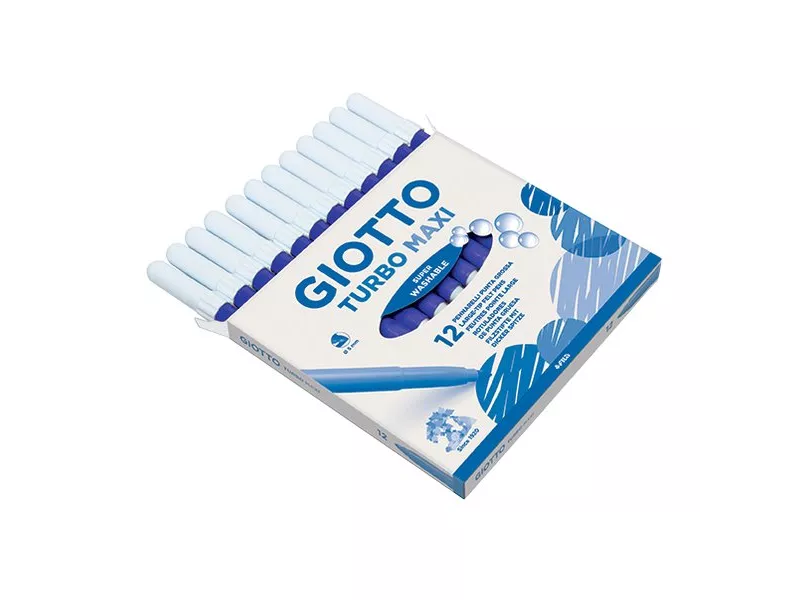 Pennarelli Turbo Maxi Giotto Punta Larga - 1-3 mm - Blu (Conf. 12)