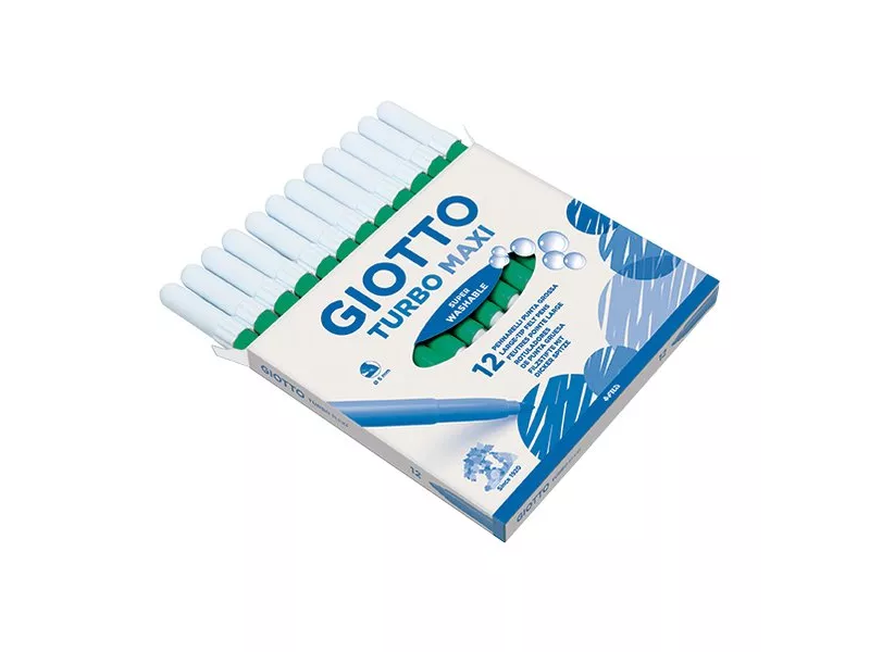 Pennarelli Turbo Maxi Giotto Punta Larga - 1-3 mm - Verde Scuro