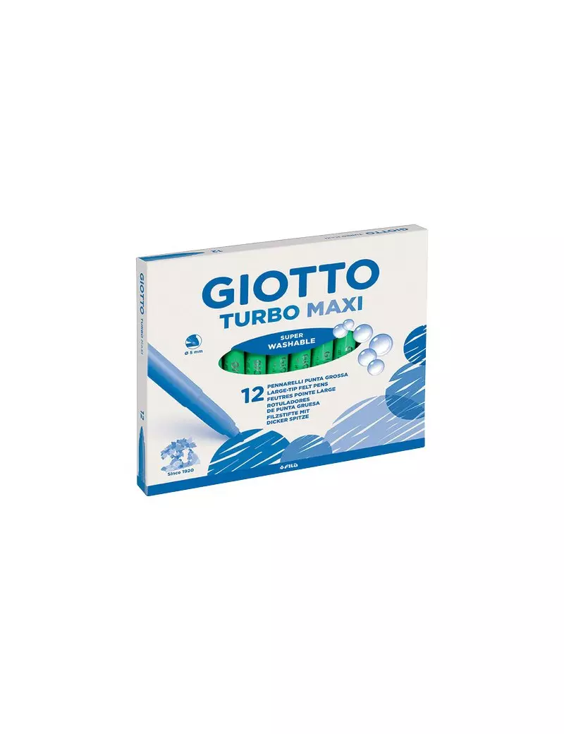 Pennarelli Turbo Maxi Giotto Punta Larga - 1-3 mm - Verde Chiaro Pennarelli Turbo Maxi Giotto Punta Larga - 1-3 mm - Verde Chiaro