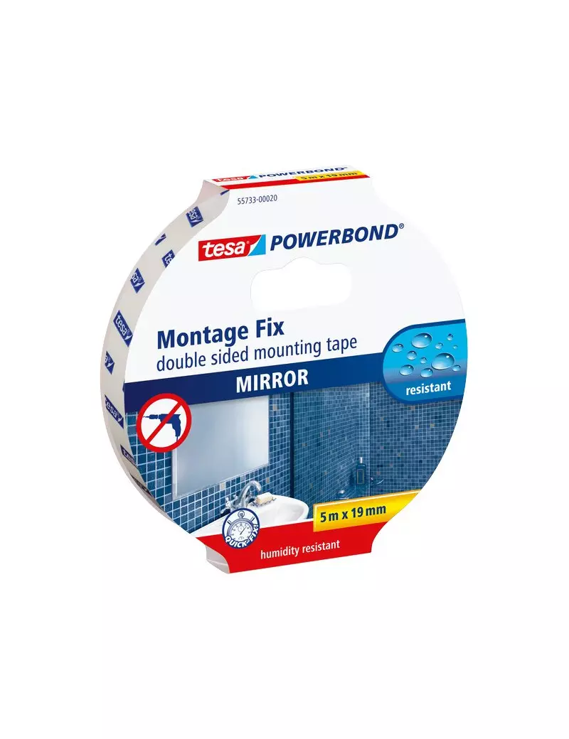 Nastro Biadesivo per Specchi Tesa 55733-00018-02 - 19 mm x 5 m Nastro Biadesivo per Specchi Tesa 55733-00018-02 - 19 mm x 5 m