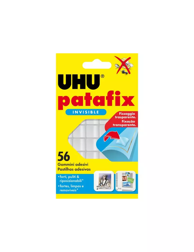 Gomma Adesiva UHU® Patafix UHU - Trasparente (Conf. 56)