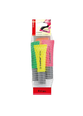 Evidenziatore NEON Stabilo - Assortiti (Conf. 4)