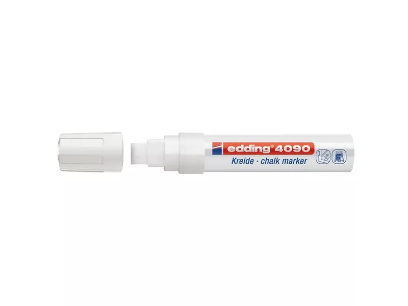 Marcatore a Gesso Liquido e-4090 Edding - Punta a Scalpello - 4-15 mm - Bianco