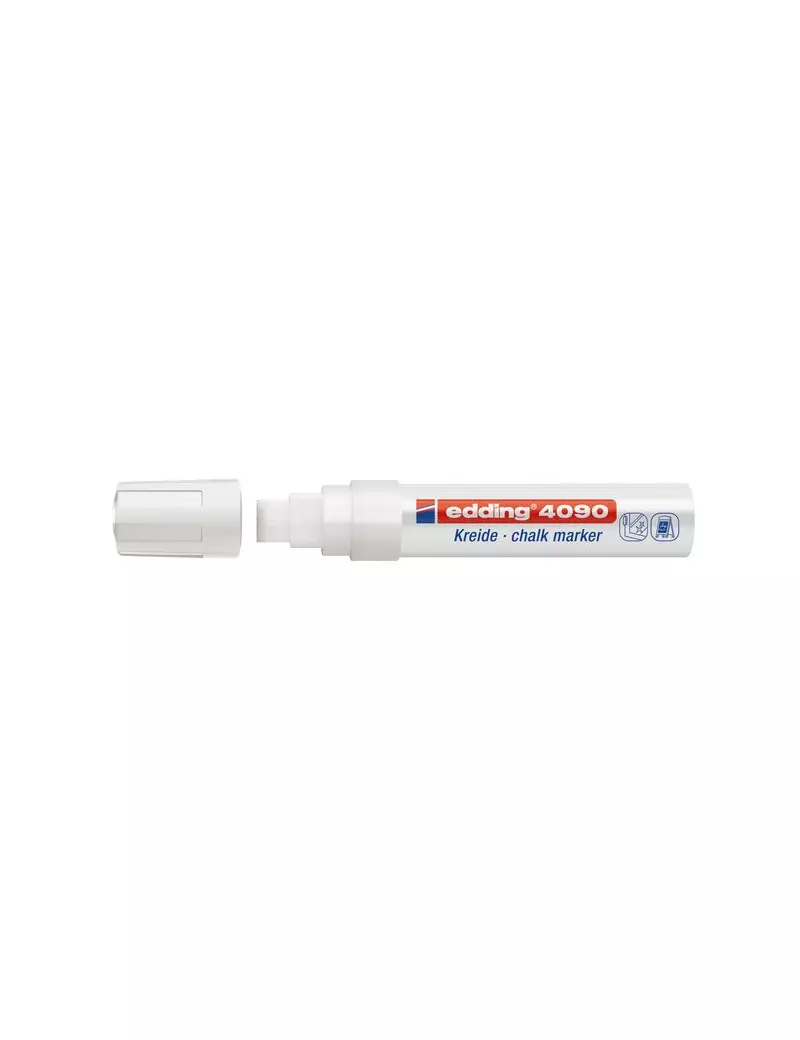 Marcatore a Gesso Liquido e-4090 Edding - Punta a Scalpello - 4-15 mm - Bianco Marcatore a Gesso Liquido e-4090 Edding - Punta a Scalpello - 4-15 mm - Bianco