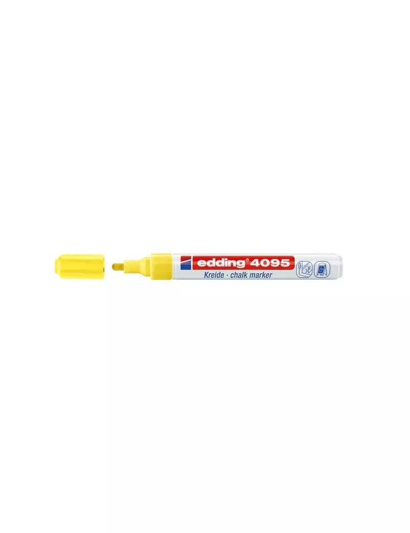 Marcatore a Gesso Liquido e-4095 Edding - Punta Tonda - 2-3 mm - Giallo