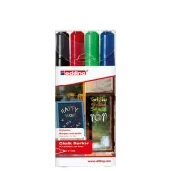 Marcatore a Gesso Liquido e-4095 Edding - Punta Tonda - 2-3 mm - Assortiti (Conf. 4)