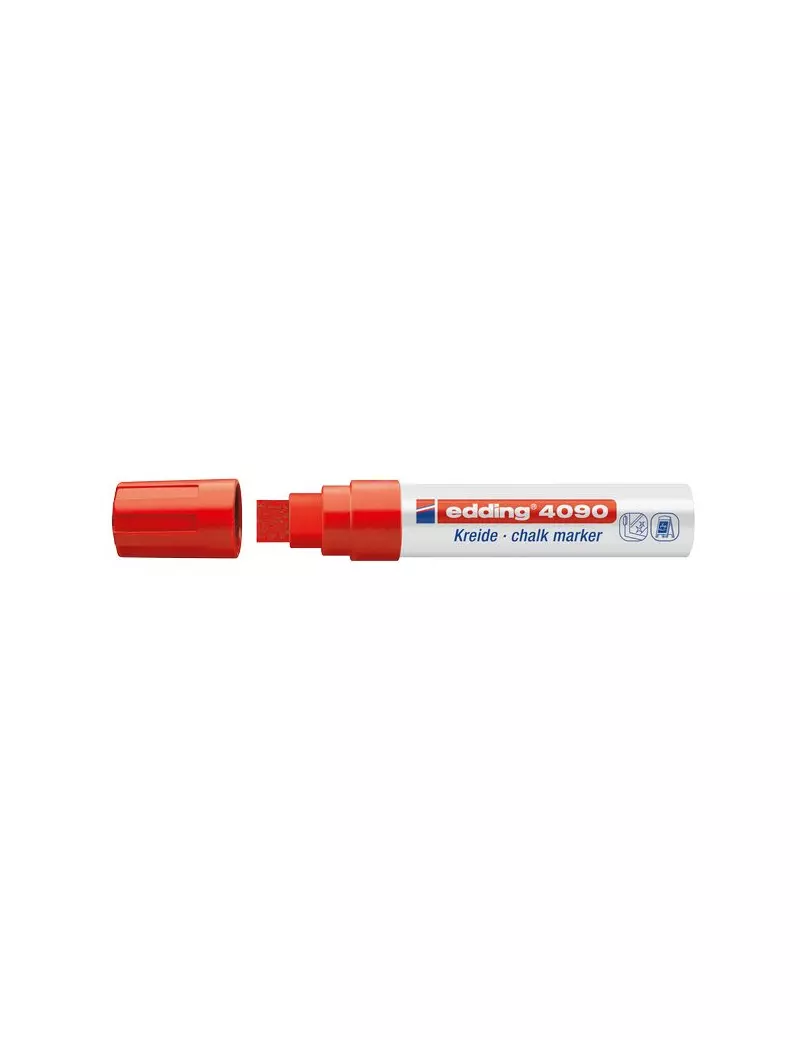 Marcatore a Gesso Liquido e-4090 Edding - Punta a Scalpello - 4-15 mm - Rosso Marcatore a Gesso Liquido e-4090 Edding - Punta a Scalpello - 4-15 mm - Rosso