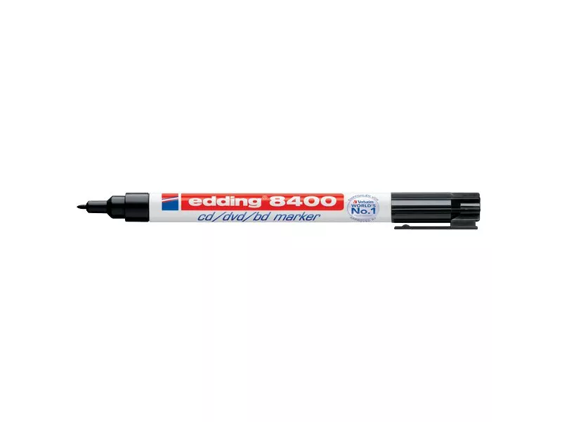 Marcatore Permanente per CD/DVD 8400 Edding - Punta Conica - 1 mm - 4-8400 001 (Nero Conf. 10)