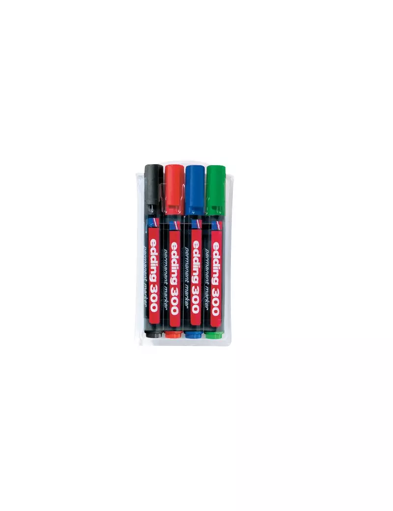 Marcatore Permanente 300 Edding - Punta Tonda - Assortito - 1,5-3 mm (Conf. 4) Marcatore Permanente 300 Edding - Punta Tonda - Assortito - 1,5-3 mm (Conf. 4)