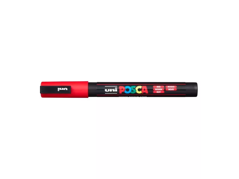 Marcatore Uni Posca a Tempera Uni-Ball - Punta Tonda - 0,9-1,3 mm - Rosso