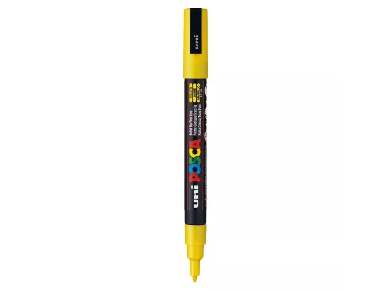 Marcatore a Tempera Uni Posca Uni-Ball - Punta Tonda - 0,9-1,3 mm - M-PC3M-G (Giallo)