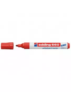 Marcatore per Lavagne 660 Edding - Punta Conica - 1,5-3 mm - E-660 002 (Rosso Conf. 10)