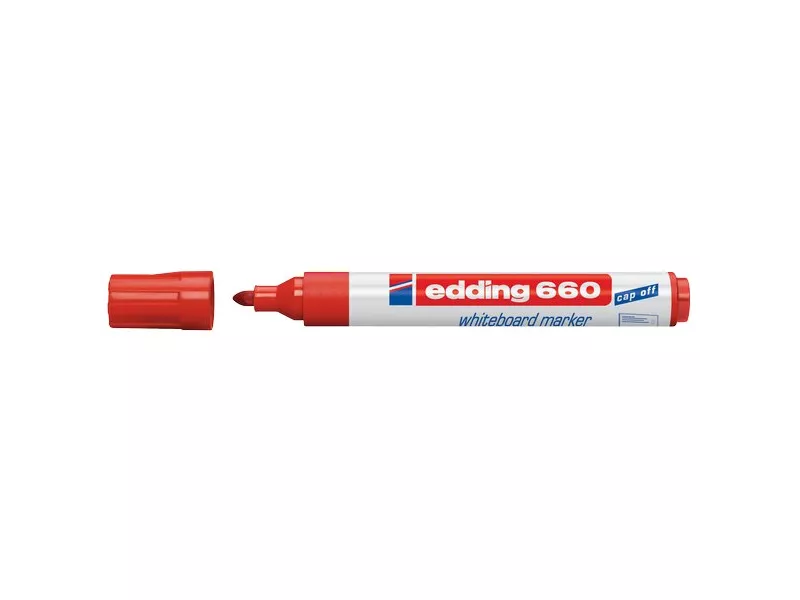 Marcatore per Lavagne 660 Edding - Punta Conica - 1,5-3 mm - E-660 002 (Rosso Conf. 10)