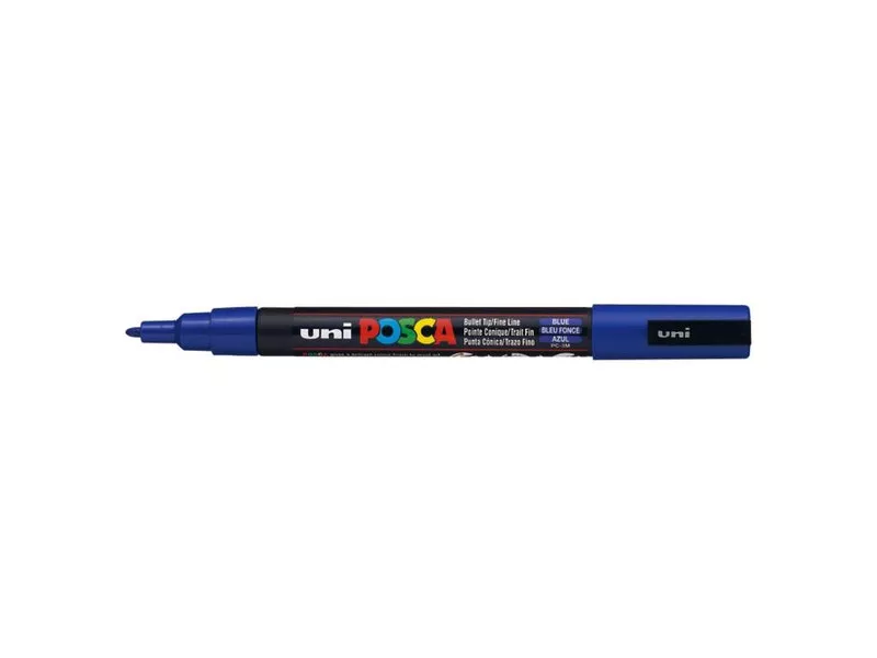Marcatore a Tempera Uni Posca Uni-Ball - Punta Tonda - 0,9-1,3 mm - M-PC3M-B (Blu)