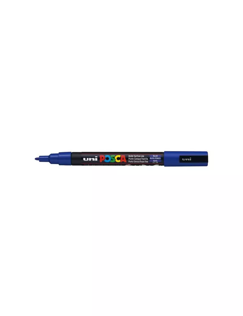 Marcatore a Tempera Uni Posca Uni-Ball - Punta Tonda - 0,9-1,3 mm - M-PC3M-B (Blu)