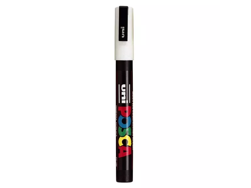 Marcatore a Tempera Uni Posca Uni-Ball - Punta Tonda - 0,9-1,3 mm - M-PC3M-BI (Bianco)