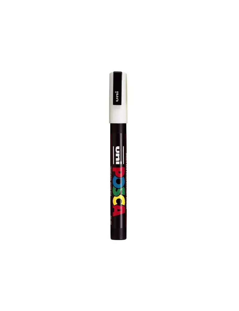 Marcatore a Tempera Uni Posca Uni-Ball - Punta Tonda - 0,9-1,3 mm - M-PC3M-BI (Bianco)