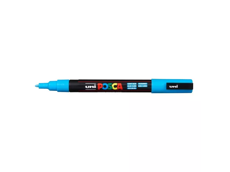 Marcatore a Tempera Uni Posca Uni-Ball - Punta Tonda - 0,9-1,3 mm - M-PC3M-AZ (Azzurro)