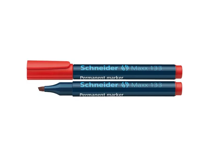 Marcatore Permanente Schneider Maxx 133 - Punta Scalpello - 1-4 mm - Rosso (Conf. 10)