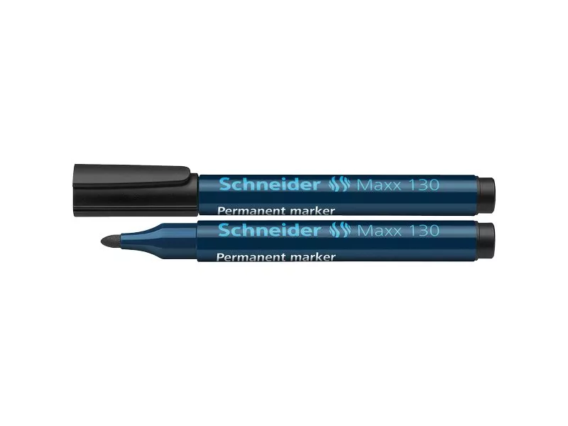 Marcatore Permanente Schneider Maxx 130 - Punta Tonda - 1-3 mm - Nero (Conf. 10)