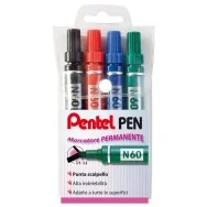 Marcatore Permanente Pentel N60 - Punta Scalpello - 3,9-5,5 mm - Assortiti (Conf. 4)