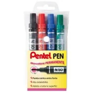 Marcatore Permanente Pentel N50 - Punta Tonda - 4,3 mm - Assortiti (Conf. 4)